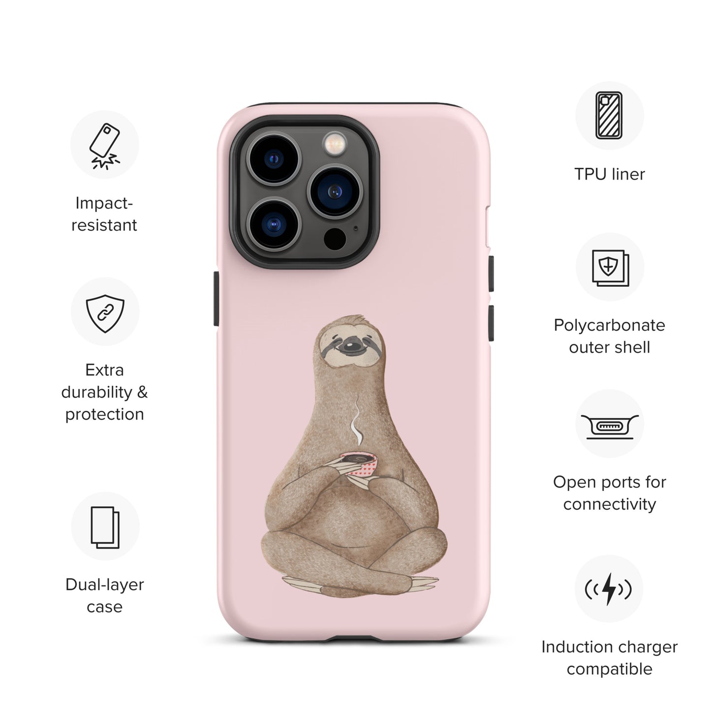 Tough Case for iPhone® - Light Pink Sloth