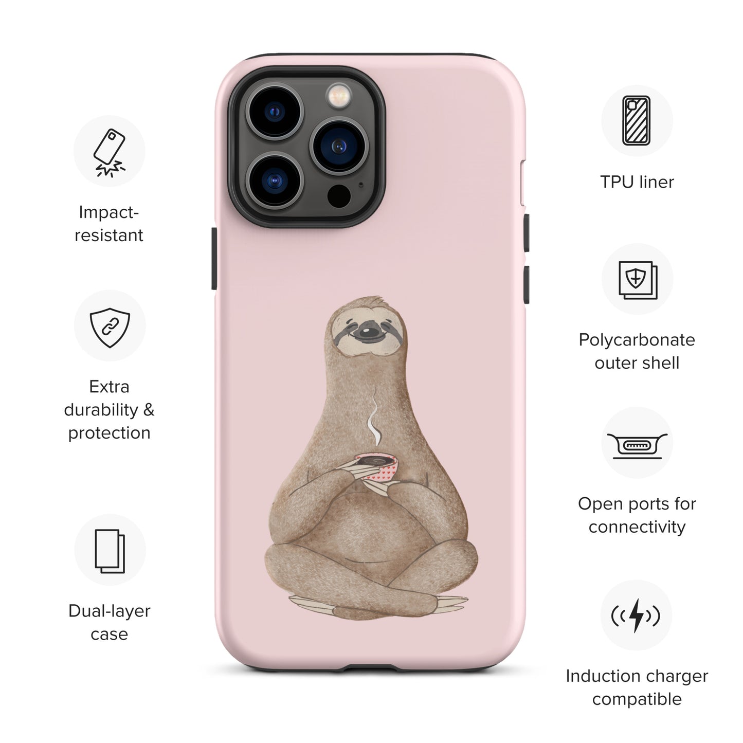 Tough Case for iPhone® - Light Pink Sloth