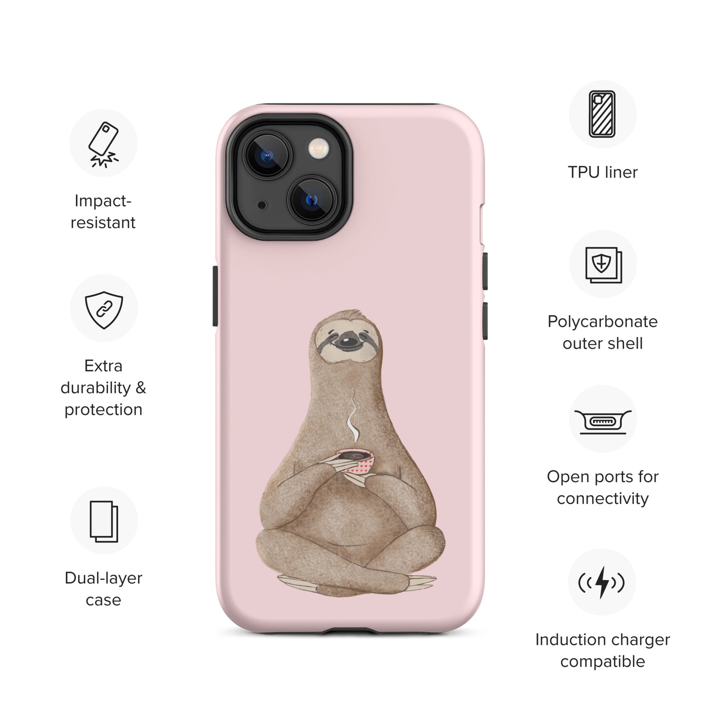 Tough Case for iPhone® - Light Pink Sloth