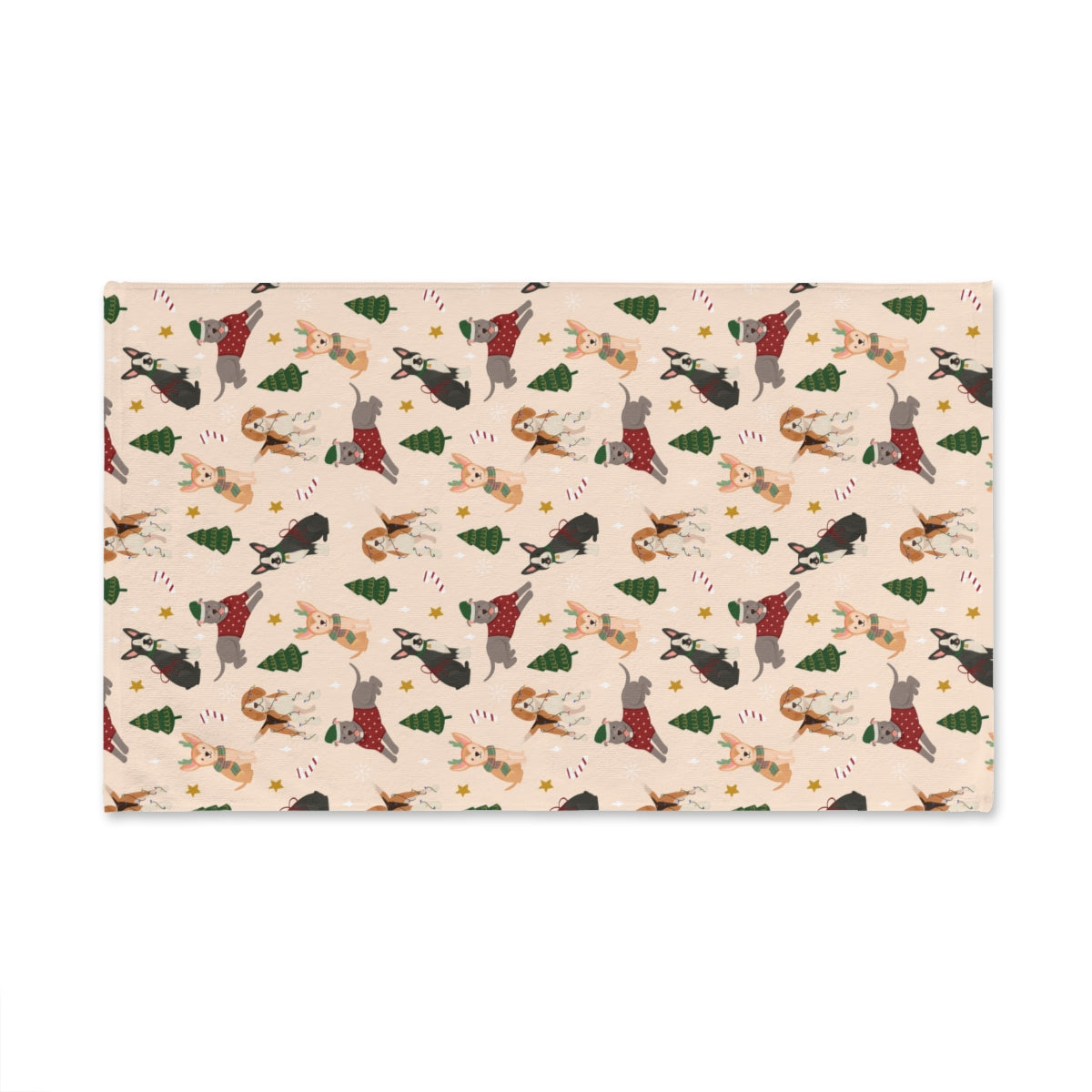 Christmas Dogs - Tan - Hand Towel