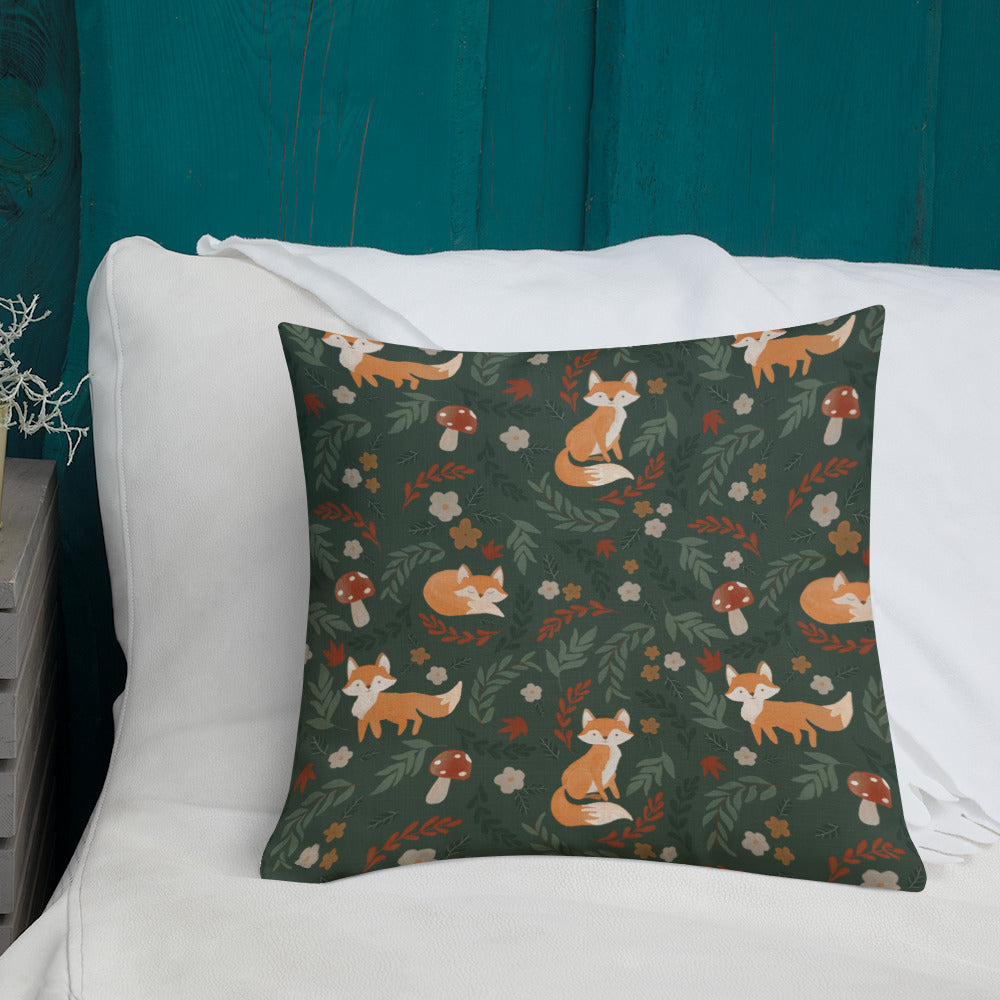 Foxy Premium Pillow - Hunter Green