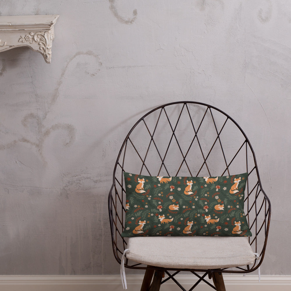 Foxy Premium Pillow - Hunter Green