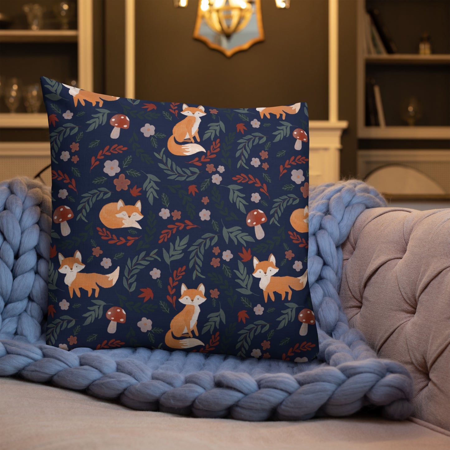 Foxy Premium Pillow - Navy