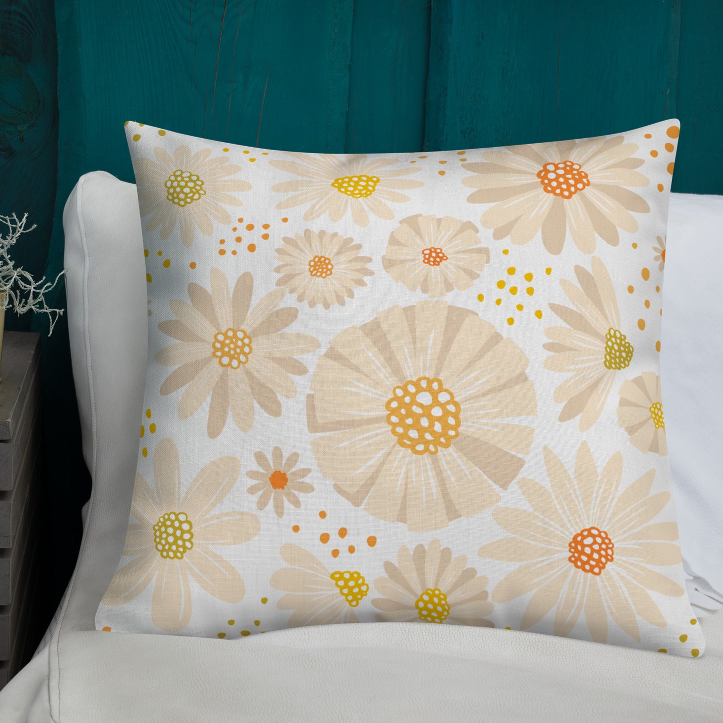 Coffee Sloth - Premium Pillow - Floral