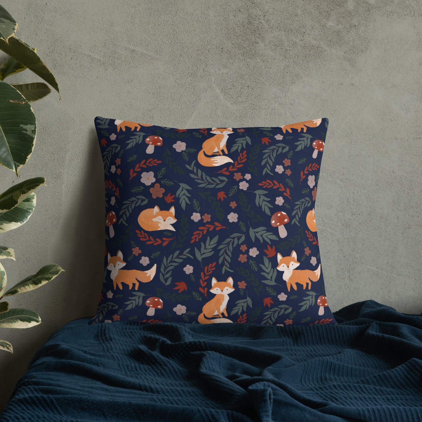 Foxy Premium Pillow - Navy
