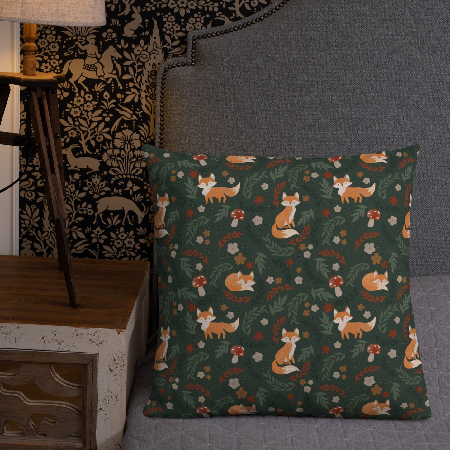 Foxy Premium Pillow - Hunter Green