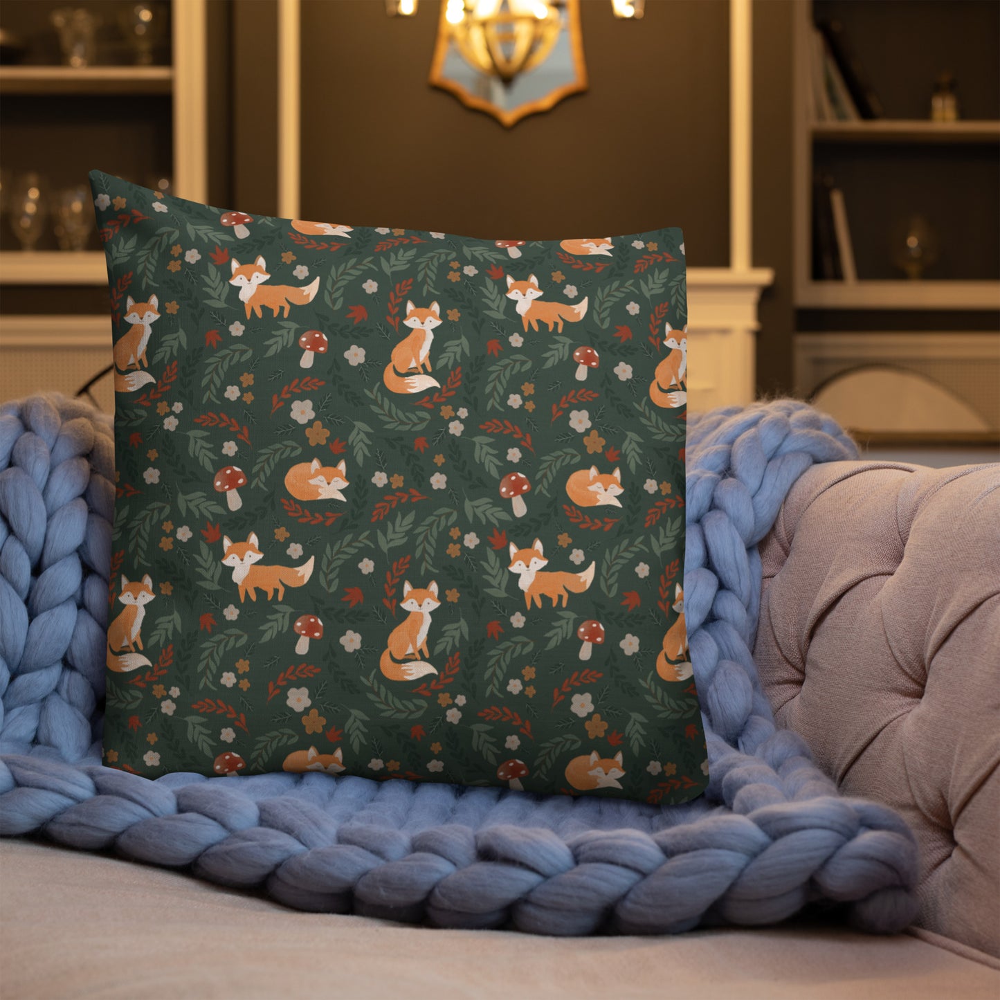 Foxy Premium Pillow - Hunter Green