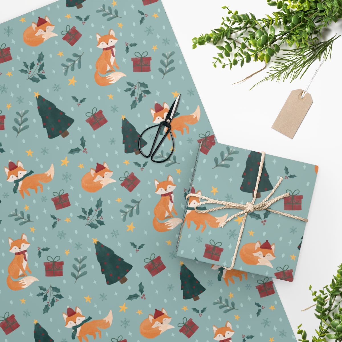 Christmas Foxy Wrapping Paper
