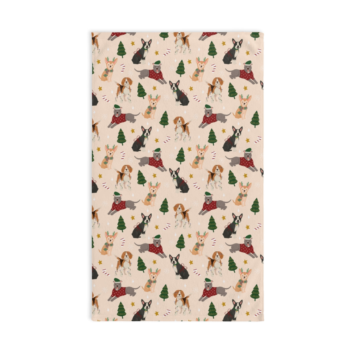Christmas Dogs - Tan - Hand Towel