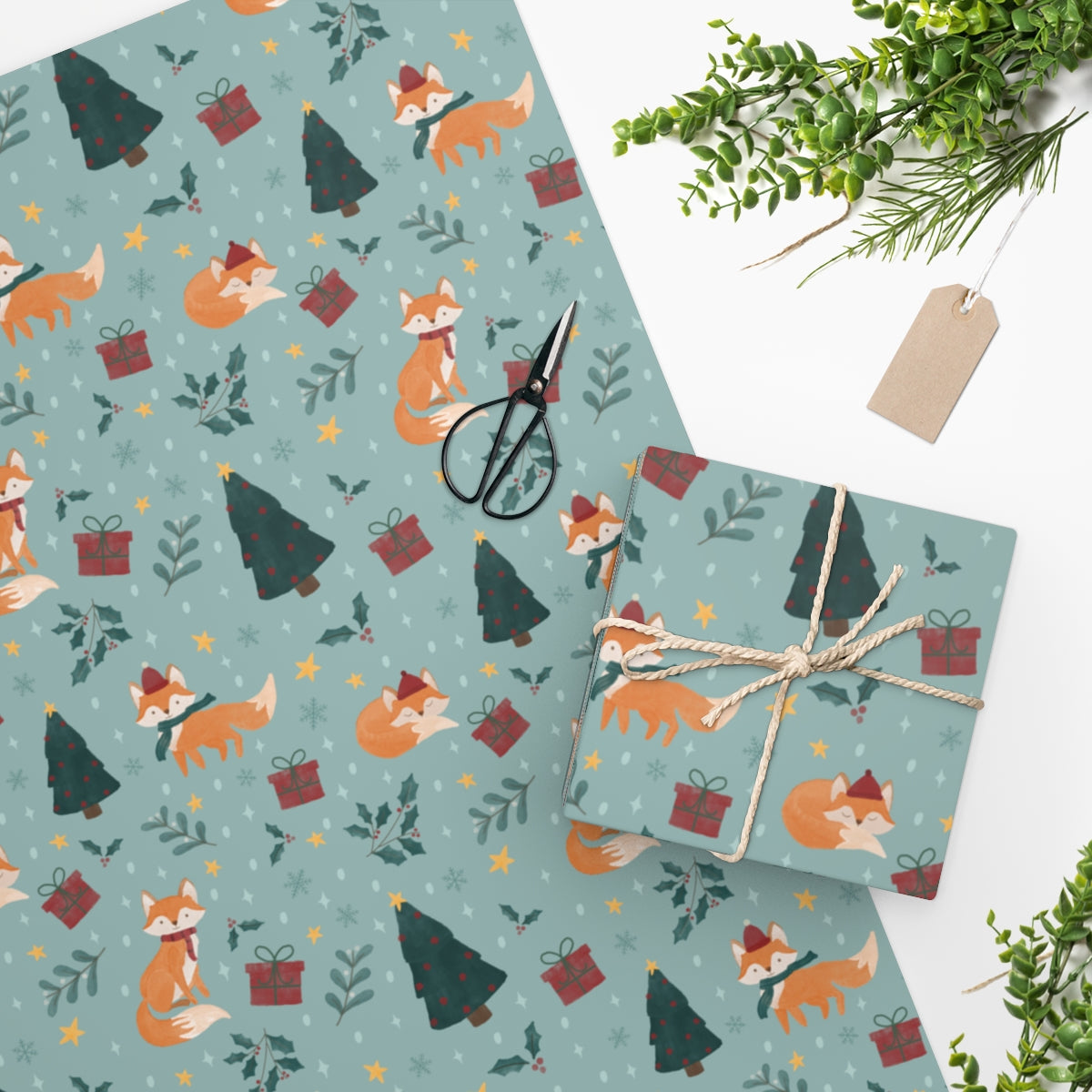 Christmas Foxy Wrapping Paper