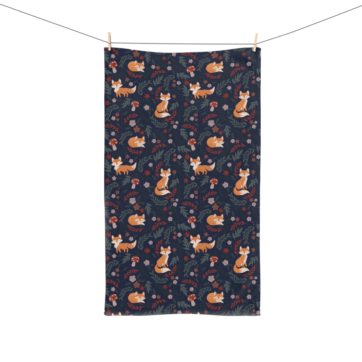 Navy Foxy - Hand Towel