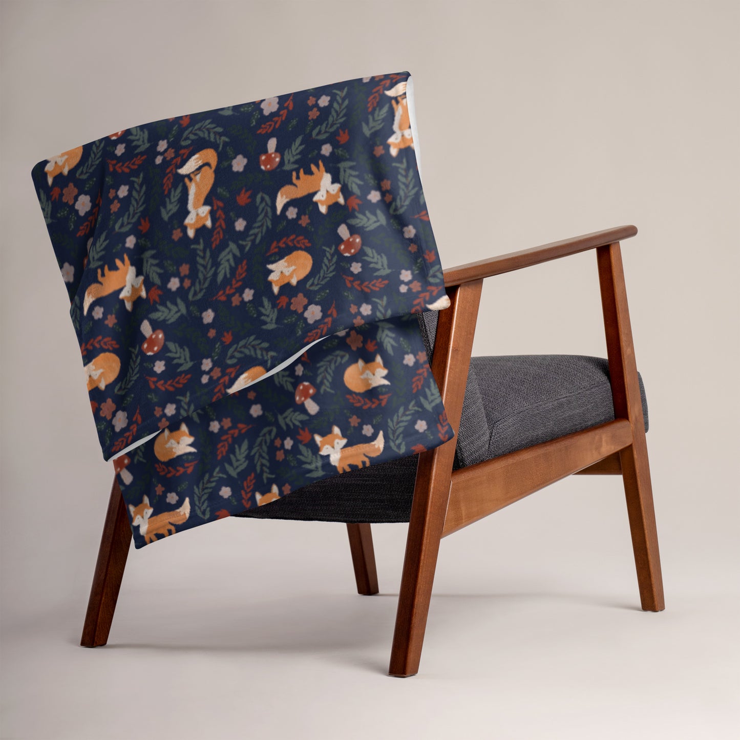 Foxy Throw Blanket - Navy