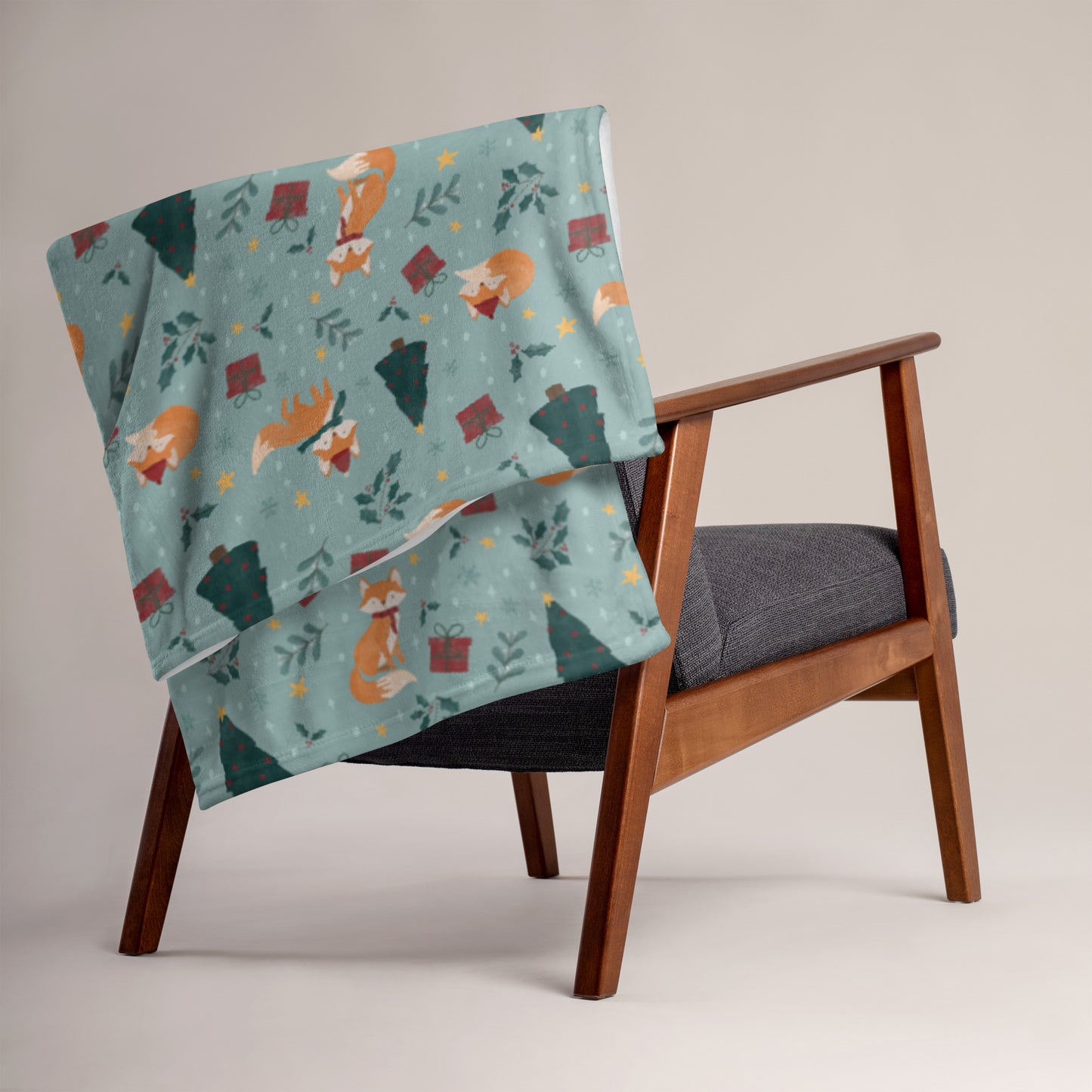 Christmas Foxy - Throw Blanket