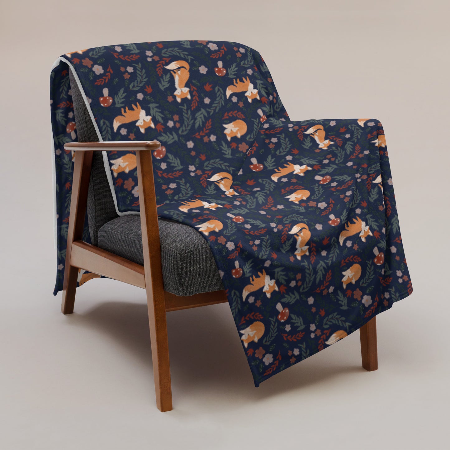 Foxy Throw Blanket - Navy
