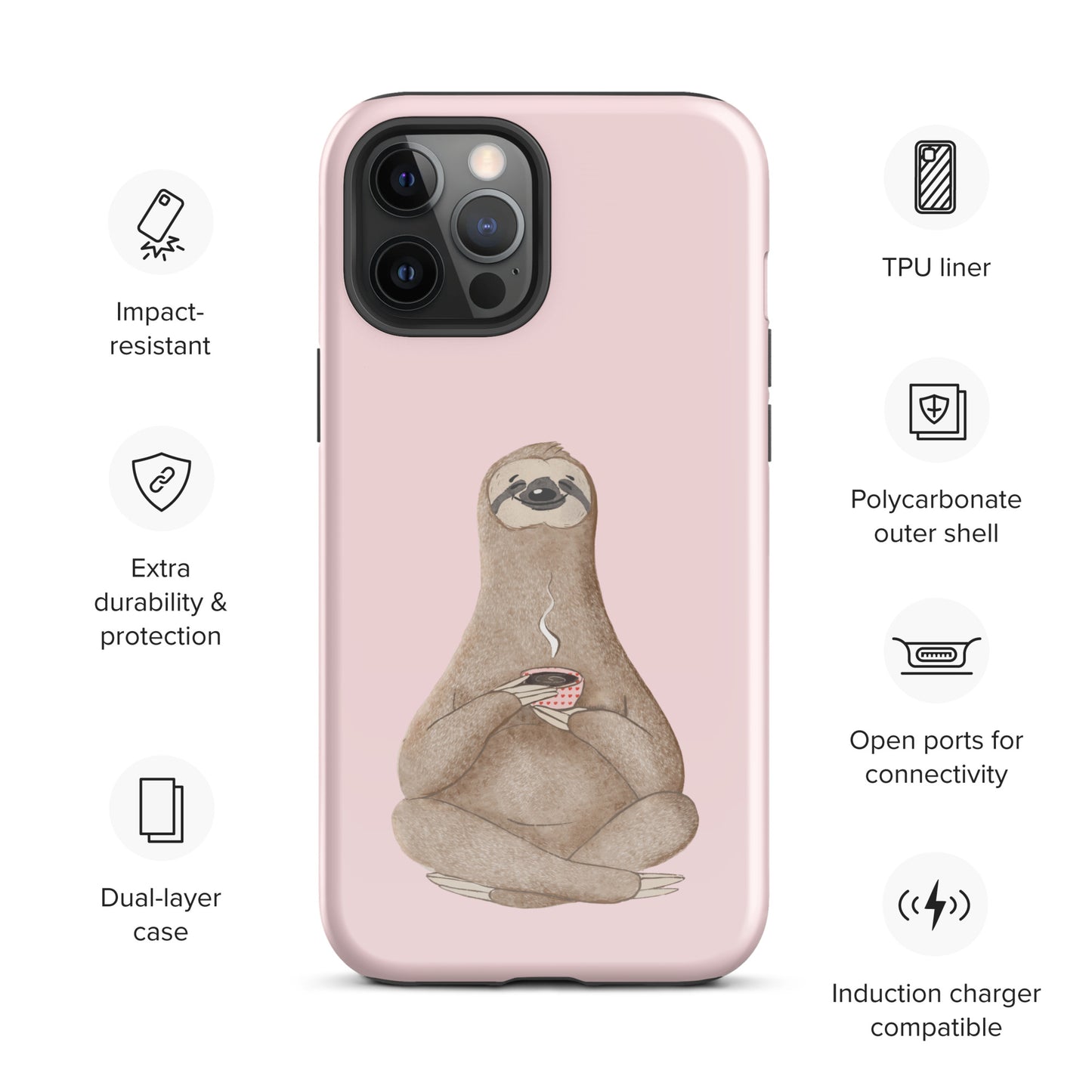 Tough Case for iPhone® - Light Pink Sloth