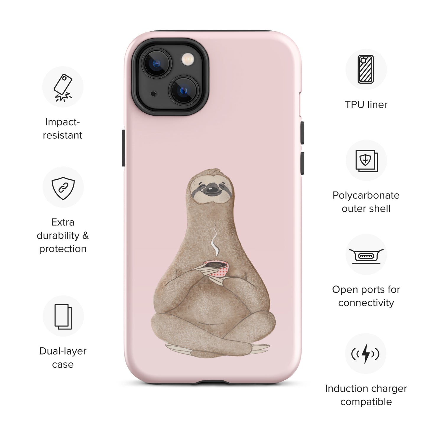 Tough Case for iPhone® - Light Pink Sloth