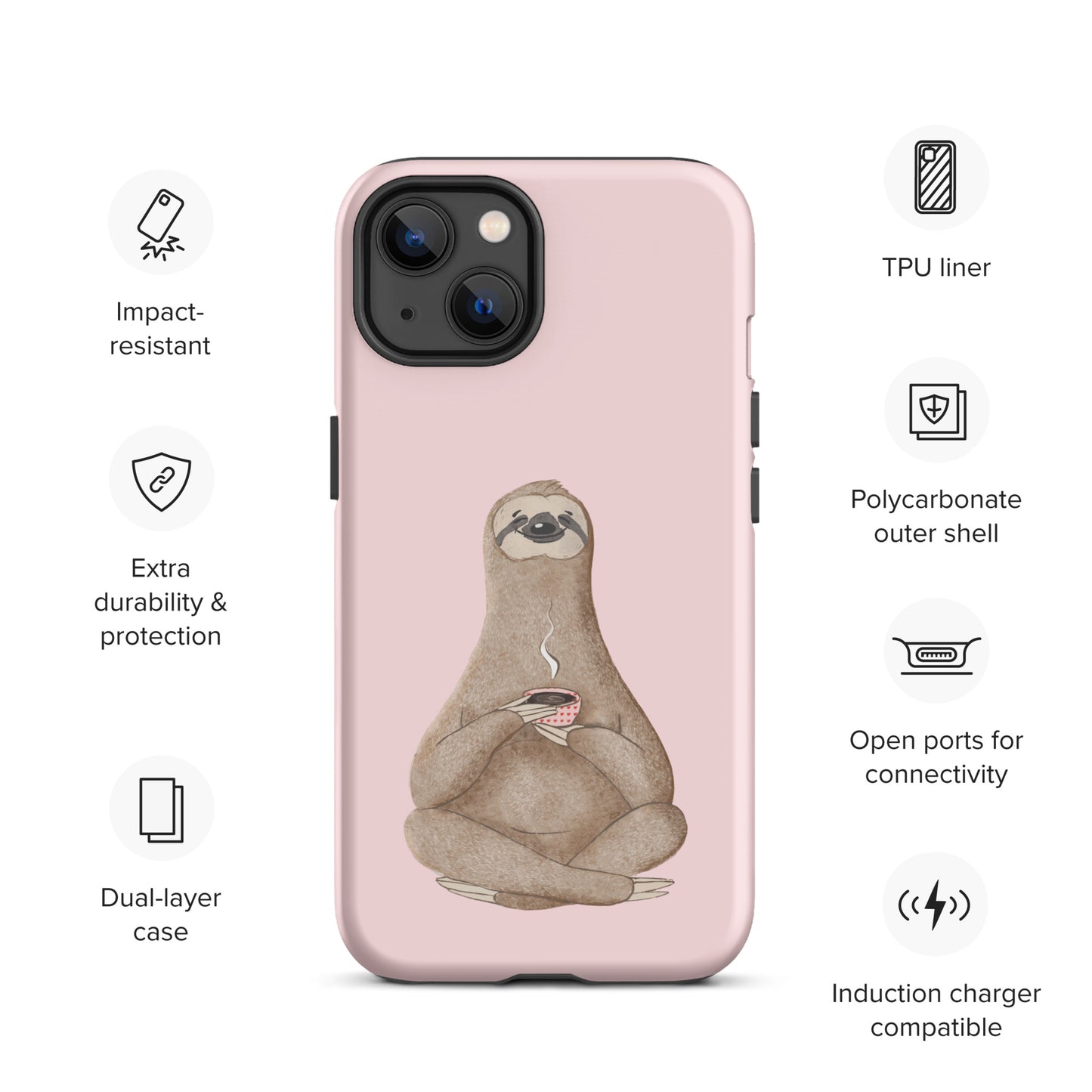 Tough Case for iPhone® - Light Pink Sloth