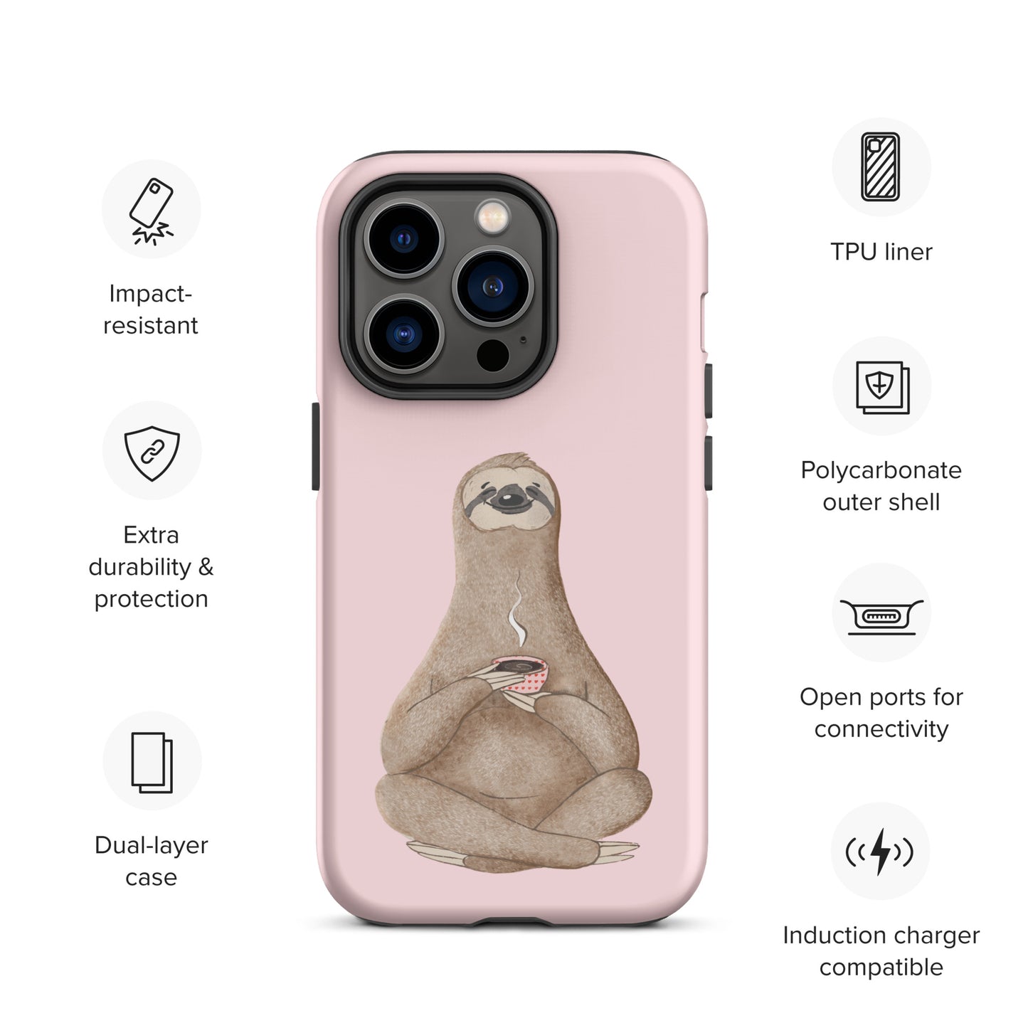 Tough Case for iPhone® - Light Pink Sloth