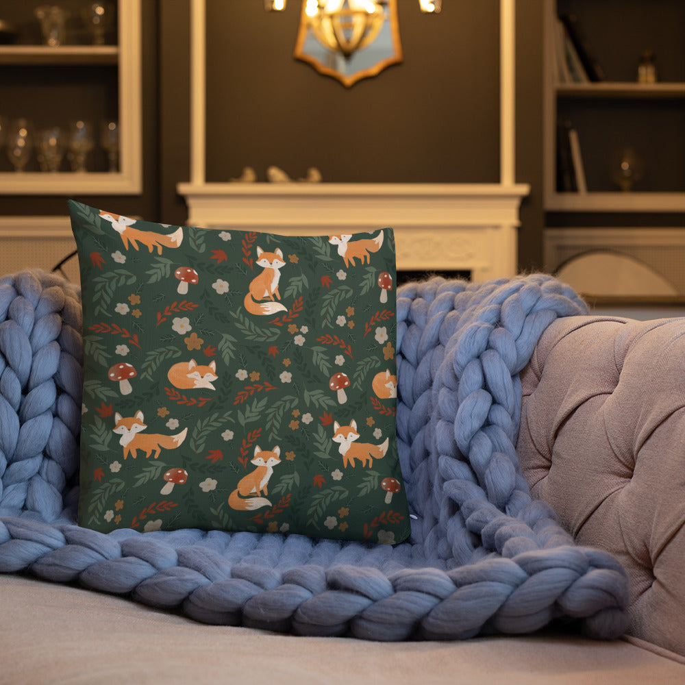 Foxy Premium Pillow - Hunter Green