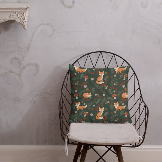 Foxy Premium Pillow - Hunter Green