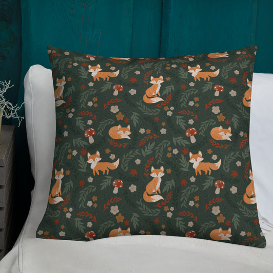 Foxy Premium Pillow - Hunter Green