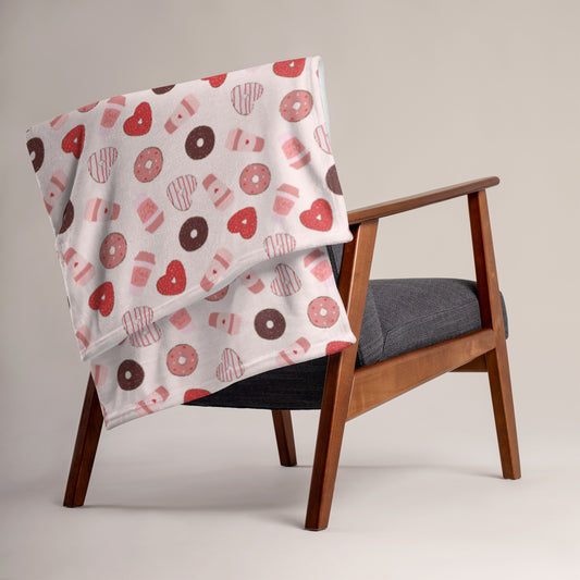 Love Coffee & Donuts - Throw Blanket