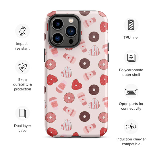 Love Coffee & Donuts - Tough iPhone case